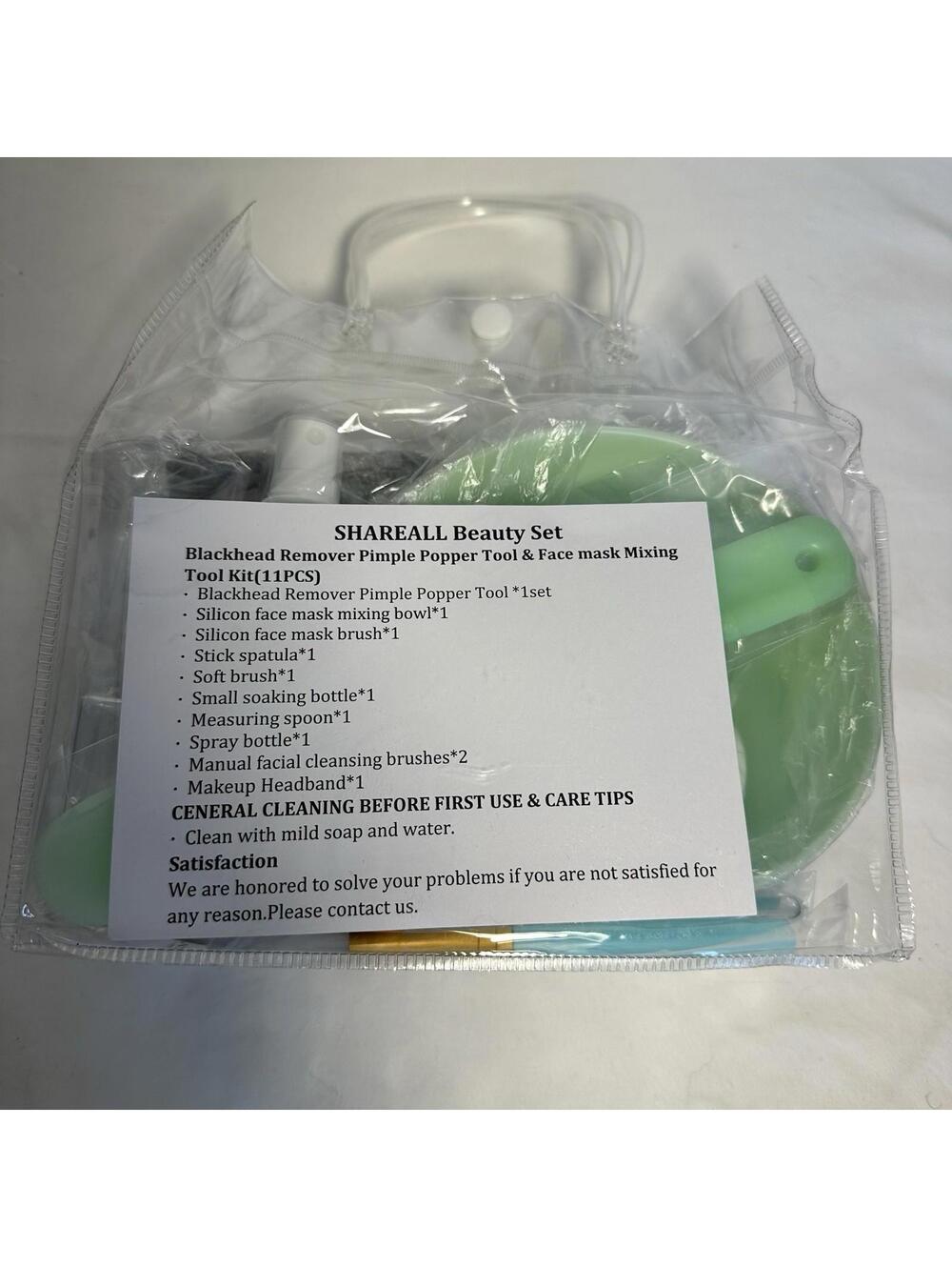 Beauty Set containing an 11-piece blackhead remover and face mask mixing Kit